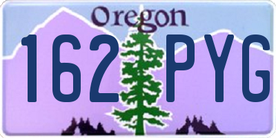 OR license plate 162PYG