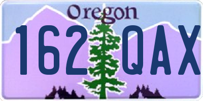 OR license plate 162QAX