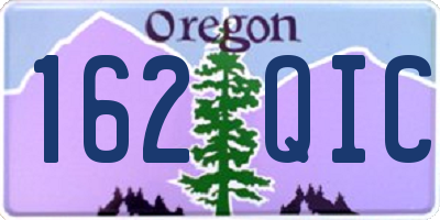 OR license plate 162QIC