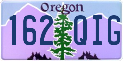 OR license plate 162QIG