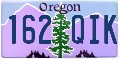 OR license plate 162QIK