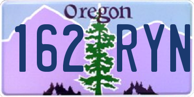 OR license plate 162RYN