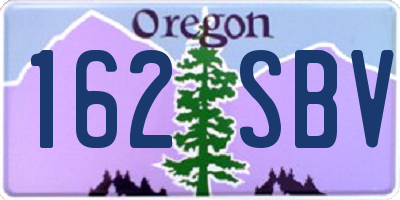 OR license plate 162SBV