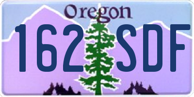 OR license plate 162SDF