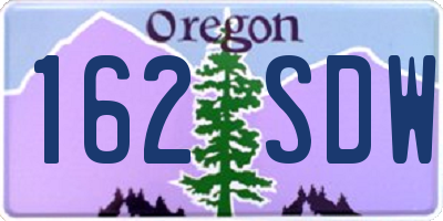 OR license plate 162SDW