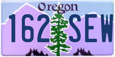 OR license plate 162SEW