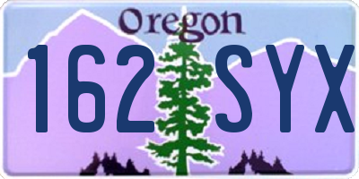 OR license plate 162SYX