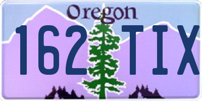 OR license plate 162TIX