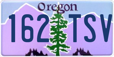 OR license plate 162TSV