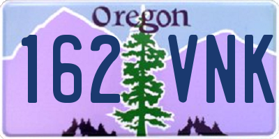 OR license plate 162VNK