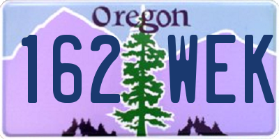 OR license plate 162WEK