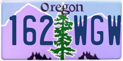OR license plate 162WGW