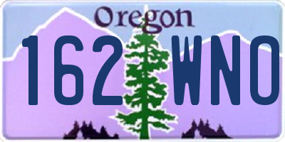 OR license plate 162WNO