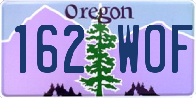 OR license plate 162WOF