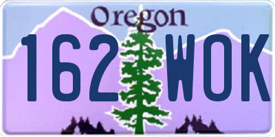 OR license plate 162WOK