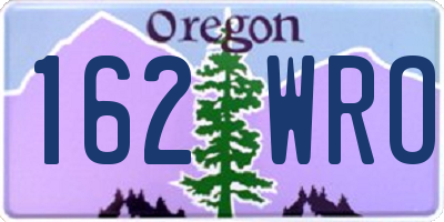 OR license plate 162WRO