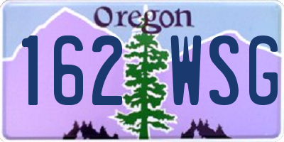 OR license plate 162WSG