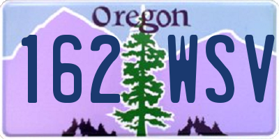 OR license plate 162WSV