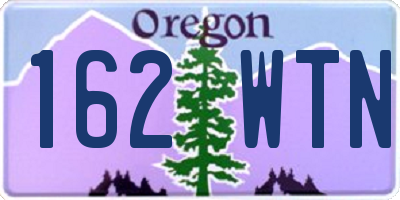 OR license plate 162WTN
