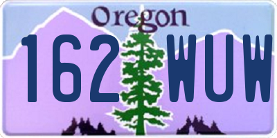 OR license plate 162WUW