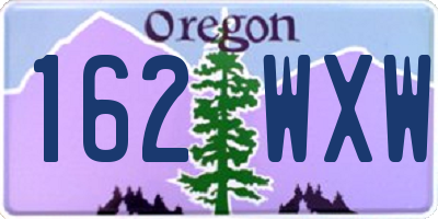 OR license plate 162WXW
