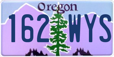 OR license plate 162WYS