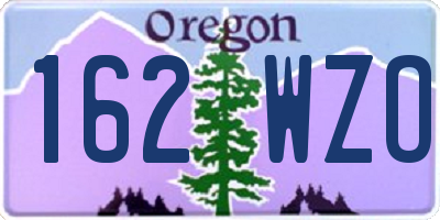 OR license plate 162WZO