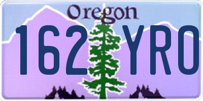 OR license plate 162YRO