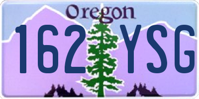 OR license plate 162YSG