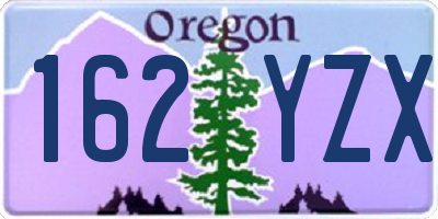 OR license plate 162YZX