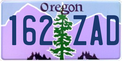 OR license plate 162ZAD