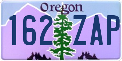 OR license plate 162ZAP