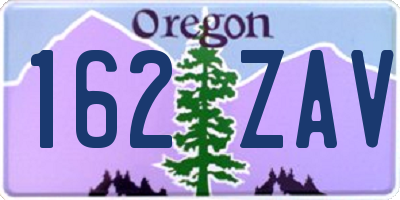 OR license plate 162ZAV