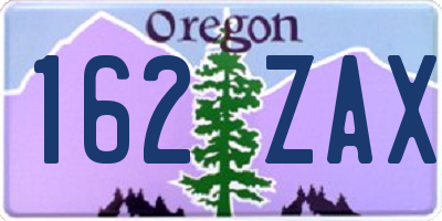 OR license plate 162ZAX