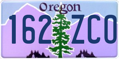 OR license plate 162ZCO
