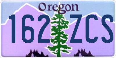 OR license plate 162ZCS
