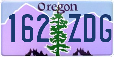 OR license plate 162ZDG