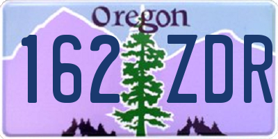 OR license plate 162ZDR