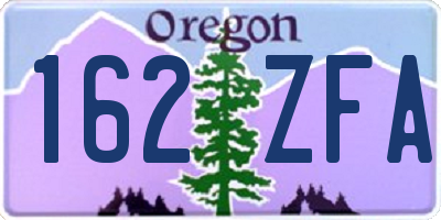 OR license plate 162ZFA