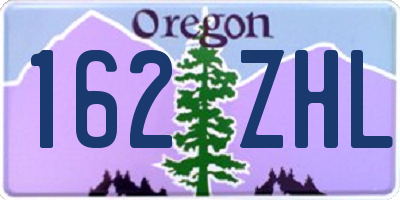 OR license plate 162ZHL