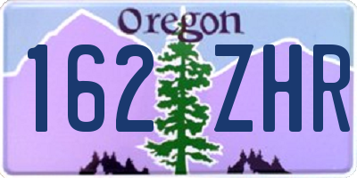 OR license plate 162ZHR