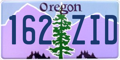 OR license plate 162ZID