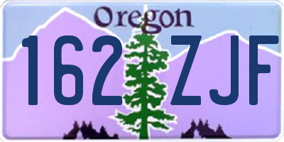 OR license plate 162ZJF