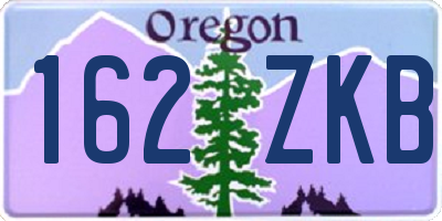 OR license plate 162ZKB