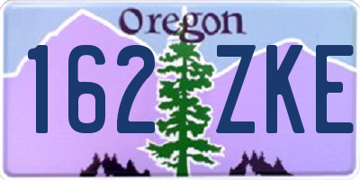 OR license plate 162ZKE