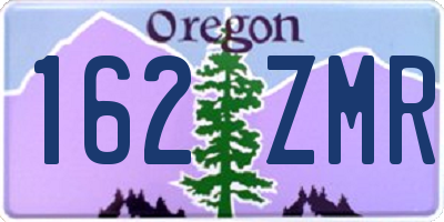 OR license plate 162ZMR