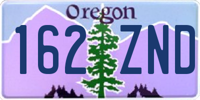 OR license plate 162ZND