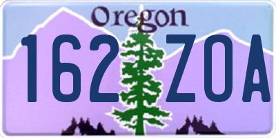 OR license plate 162ZOA