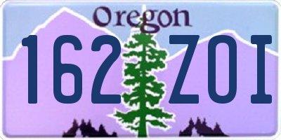 OR license plate 162ZOI