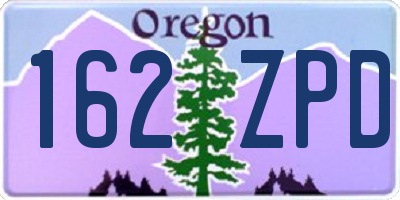 OR license plate 162ZPD